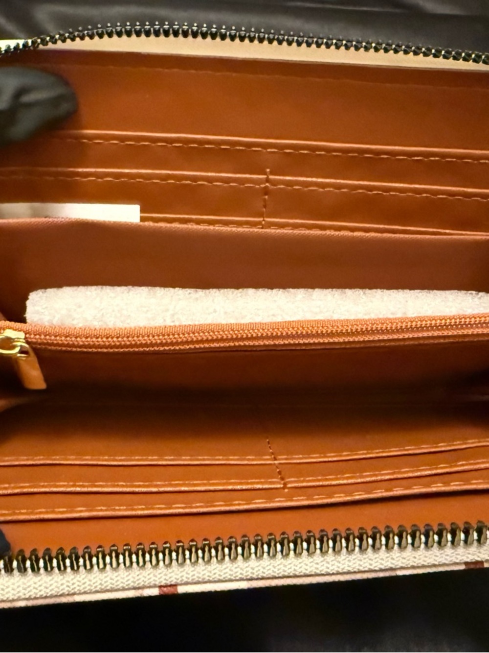 London Fog Tricolor Signature Zip Wallets in Brown, Gray, Blush - Picture 3 of 7